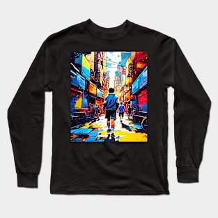 Soccer Street Graffiti, Sports Football Graphic Design Long Sleeve T-Shirt